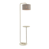 Amos Hybrid Floor Lamp with Table Satin Champagne –  from Amos Lighting + Home