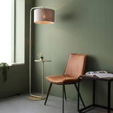 Amos Hybrid Floor Lamp with Table Satin Champagne –  from Amos Lighting + Home