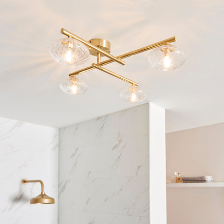 Amos Kuiper Bathroom Ceiling Light Satin Brass –  from Amos Lighting + Home