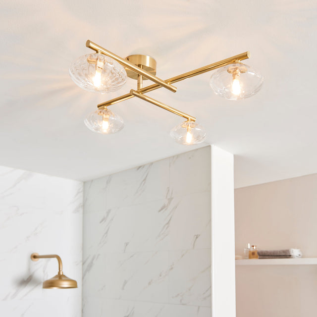 Amos Kuiper Bathroom Ceiling Light Satin Brass –  from Amos Lighting + Home