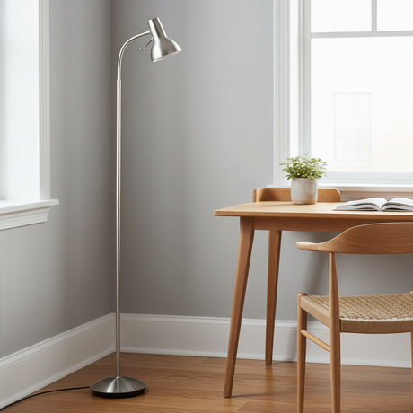 amos-lighting-Brushed-Nickel-Gooseneck-Floor-Lamp-Short-Stem-Satin-Steel-Home-Office-Desk