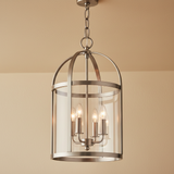 amos-lighting-Endon-Lambeth-4lt-Lantern-Satin-Nickel-Clear-Glass-Closeup
