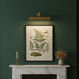 amos-lighting-Endon-Turner-Picture-Light-Antique-Brass-Forest-Green-Wall-Botanical-Fireplace