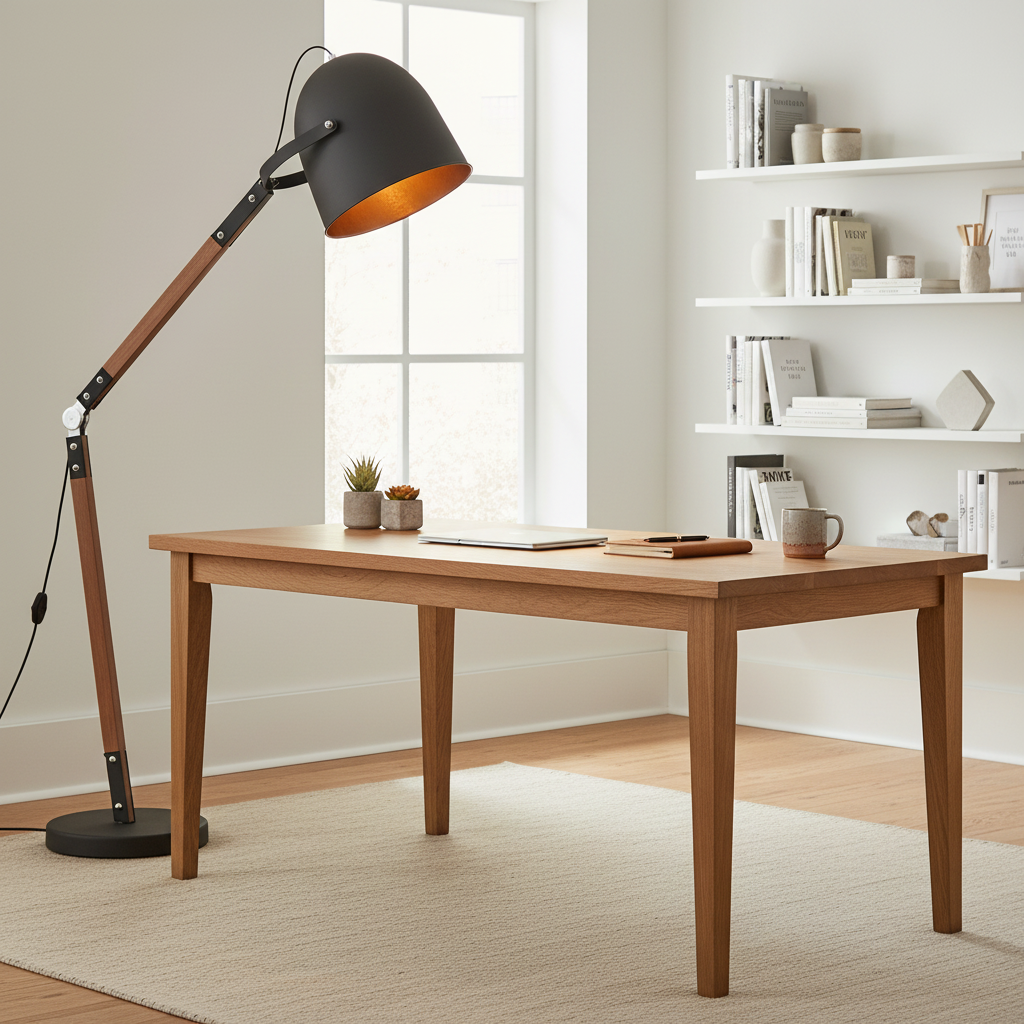 amos-lighting-Franklite-Arc-Wooden-Floor-Lamp-Black-Gold-Home-Office