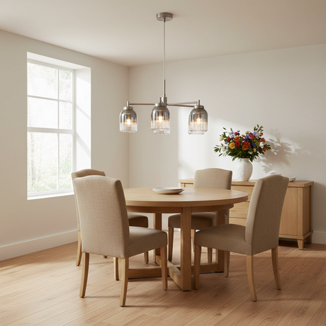 amos-lighting-Franklite-Caligo-5-Light-Satin-Nickel-Smoked-Ribbed-Glass-Dining-Room