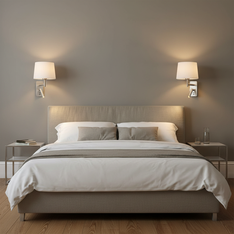 amos-lighting-Franklite-Christie-Bedside-Wall-Light-Reader-Satin-Nickel-Bedroom-Pair