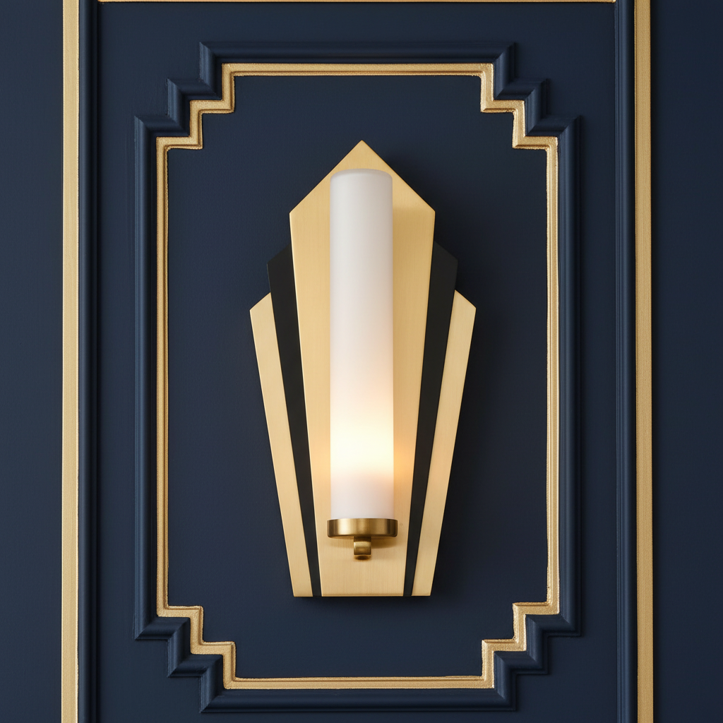 Wb145 Franklite Chrysler Art Deco Bathroom wall light Gold/Black – Amos ...