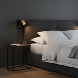 amos-lighting-Franklite-Encore-Single-Spotlight-Brushed-Brass-Matt-Black-Bedroom