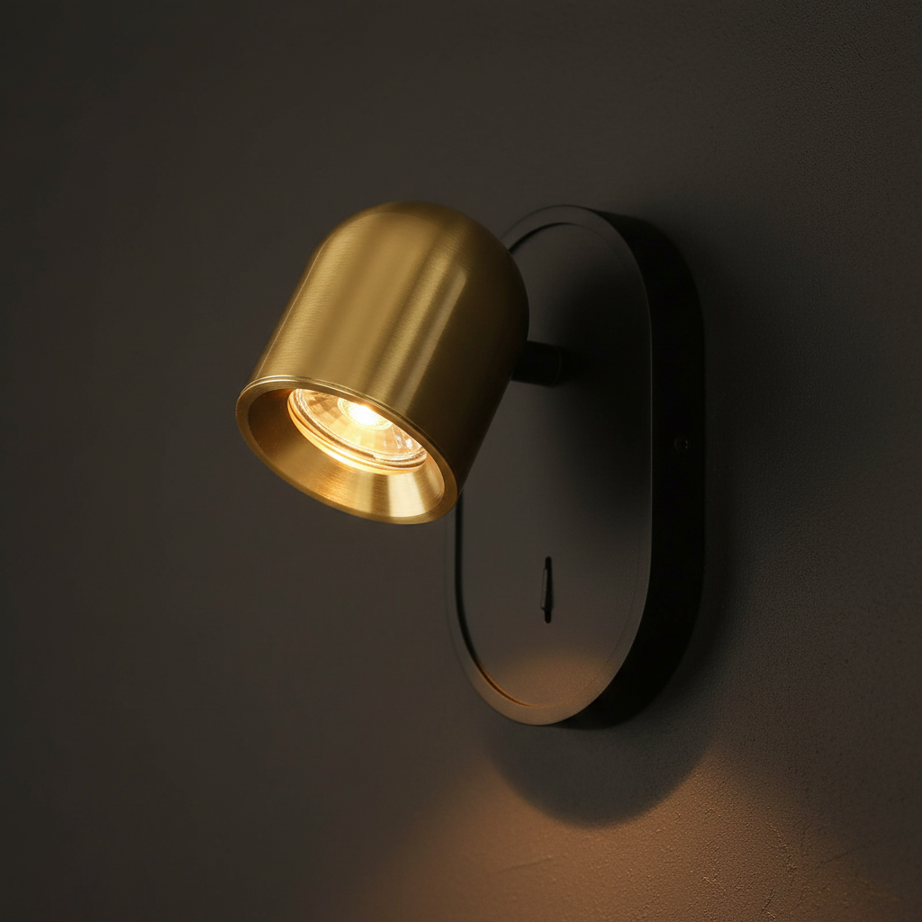 amos-lighting-Franklite-Encore-Single-Spotlight-Brushed-Brass-Matt-Black-Closeup
