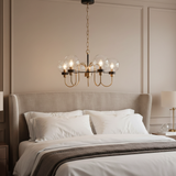 amos-lighting Franklite Equinox 5 Light Chandelier Antique Gold Glass - Bedroom