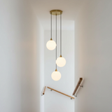 amos-lighting-Franklite-Galaxy-3-Light-Cascade-Aged-Brass-Opal-Stairwell