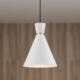 amos-lighting-Franklite-Happy-Conical-Pendant-Satin-White-Chrome-Band-Closeup-v2
