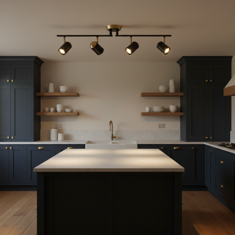amos-lighting-Franklite-Hollywood-4-Bar-Spotlight-Black-Brass-Kitchen