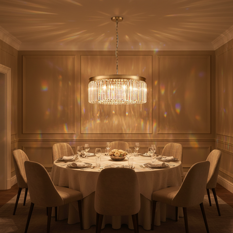 amos-lighting-Franklite-Perdita-Brushed-Brass-Crystal-Chandelier-8-Light-Dining-Room