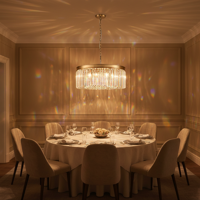 amos-lighting-Franklite-Perdita-Brushed-Brass-Crystal-Chandelier-8-Light-Dining-Room