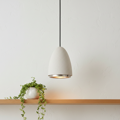 amos-lighting-Franklite-Precis-Concrete-Pendant-Satin-Nickel-Closeup-Wall