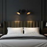amos-lighting Franklite Skoop Double Spotlight Black Gold - Bedroom