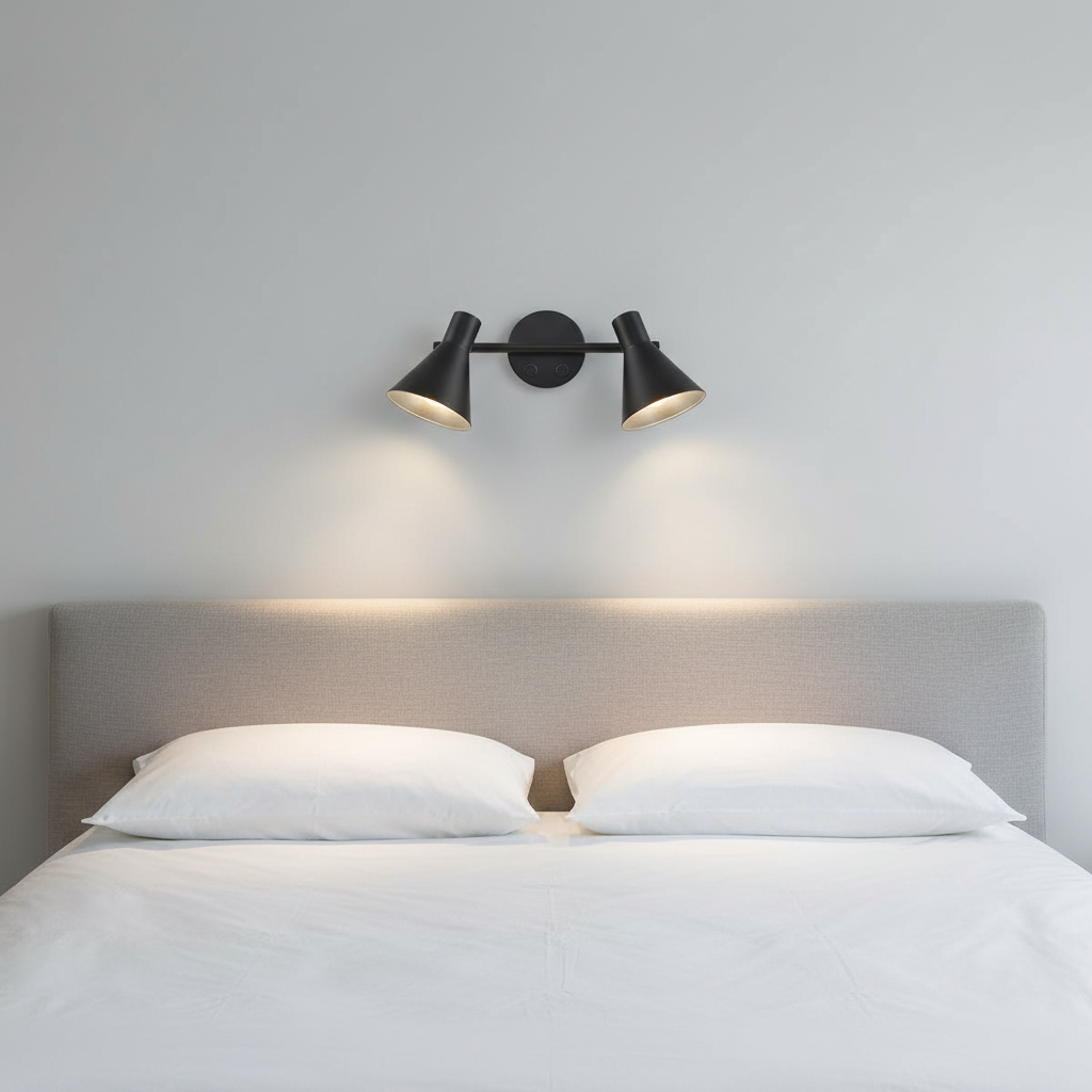 amos-lighting-Franklite-Skoop-Double-Spotlight-Black-Silver-Bedroom