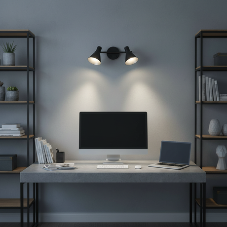 amos-lighting-Franklite-Skoop-Double-Spotlight-Black-Silver-Home-Office