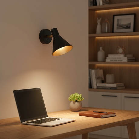 amos-lighting-Franklite-Skoop-Single-Spotlight-Black-Gold-Home-Office
