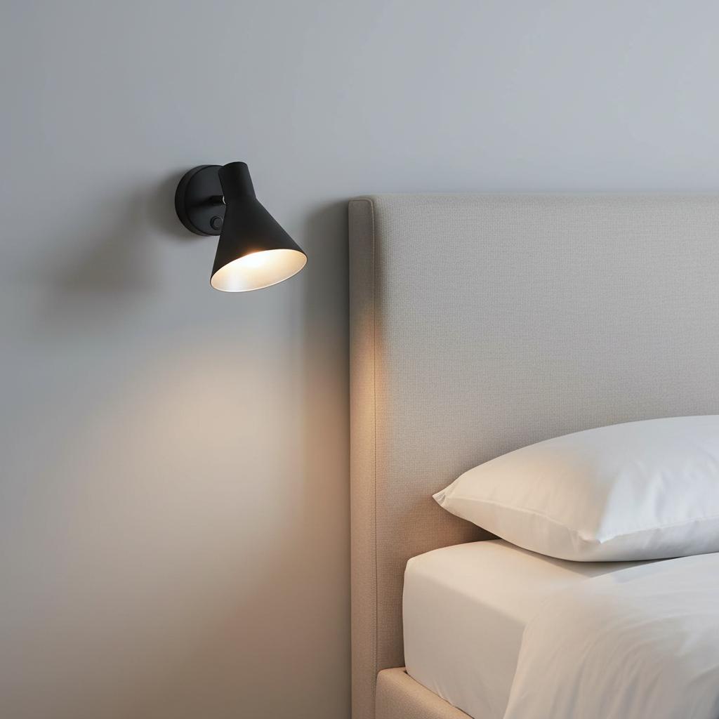 amos-lighting-Franklite-Skoop-Single-Spotlight-Black-Silver-Bedroom