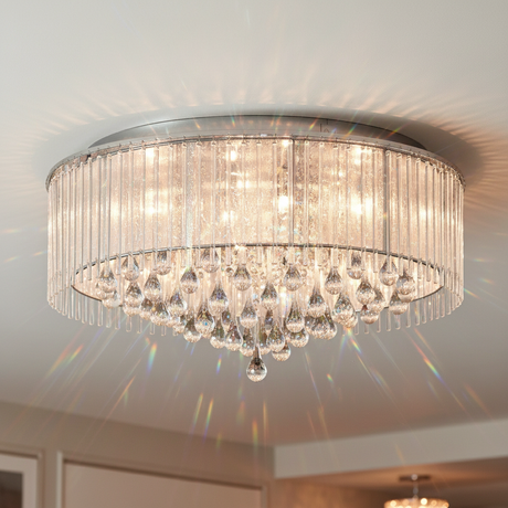 amos-lighting-Franklite-Spirit-Large-Flush-Chrome-Crystal-Rods-Teardrop-Closeup