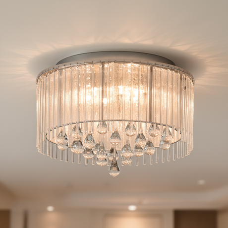 amos-lighting-Franklite-Spirit-Small-Flush-Chrome-Crystal-Rods-Teardrop-Closeup