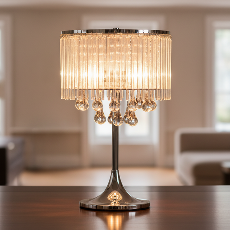 amos-lighting-Franklite-Spirit-Table-Lamp-Chrome-Crystal-Rods-Teardrop-Closeup