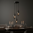amos-lighting Franklite Taper 3 Light Cluster Smoked Glass - Dining Room