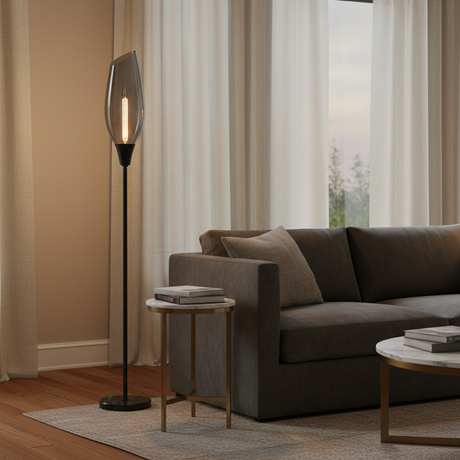 amos-lighting-Franklite-Taper-Floor-Lamp-Black-Smoked-Glass-Living-Room