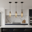 amos-lighting-Franklite-Taper-Single-Pendant-Amber-Glass-Kitchen-Island-Rescaled