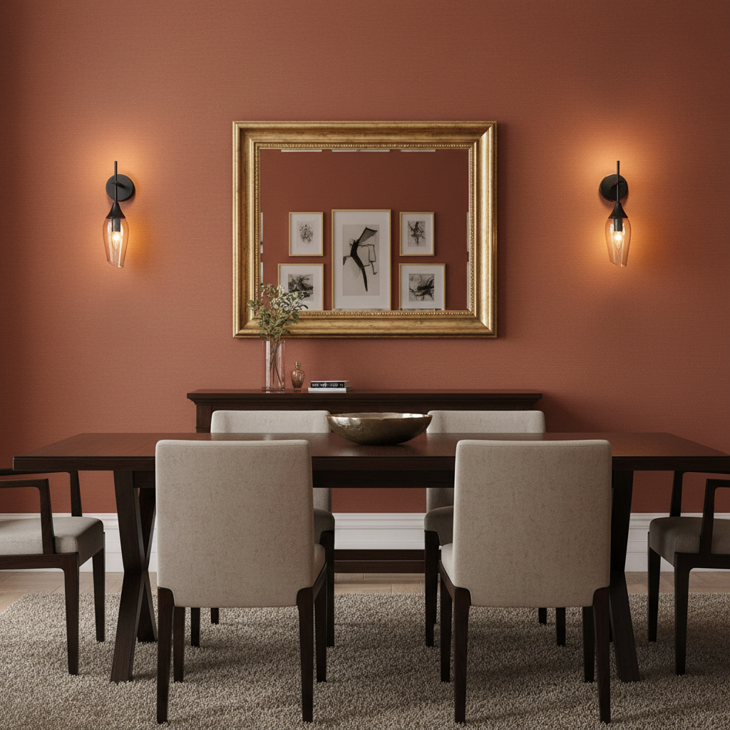 amos-lighting-Franklite-Taper-Wall-Light-Amber-Glass-FL2420-1-Dining-Room