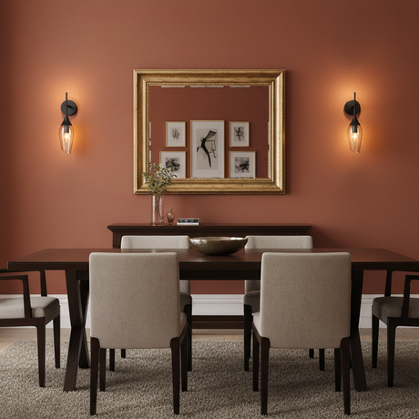 amos-lighting-Franklite-Taper-Wall-Light-Amber-Glass-FL2420-1-Dining-Room