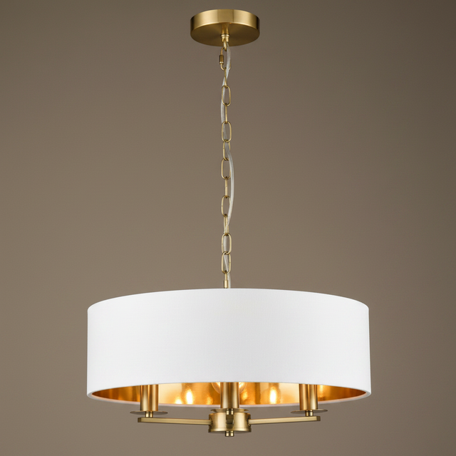 amos-lighting-Franklite-Windsor-3-Light-Pendant-Aged-Brass-45cm-White-Drum-Closeup-Contrast