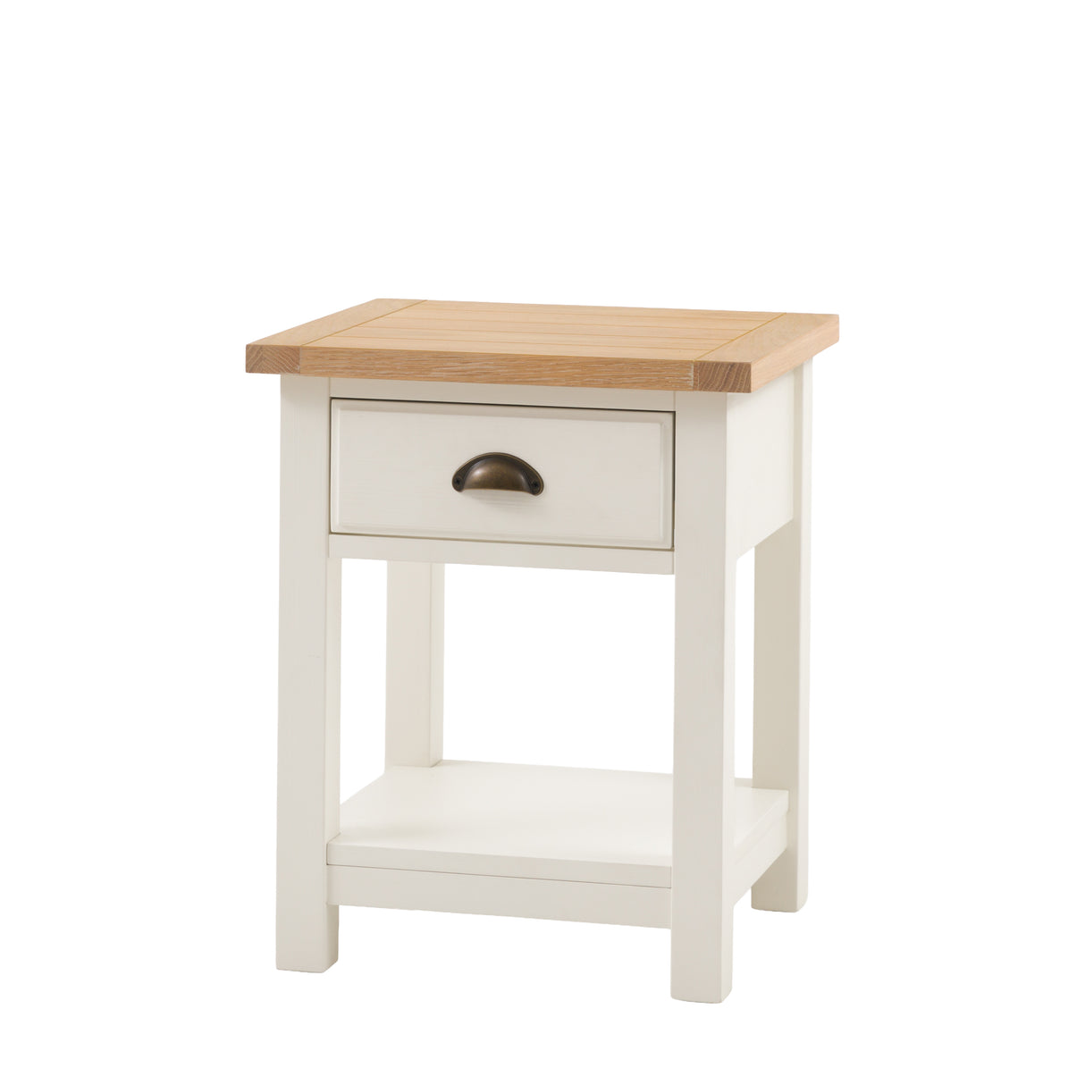 Amos Eton 1 Drawer Bedside Table White