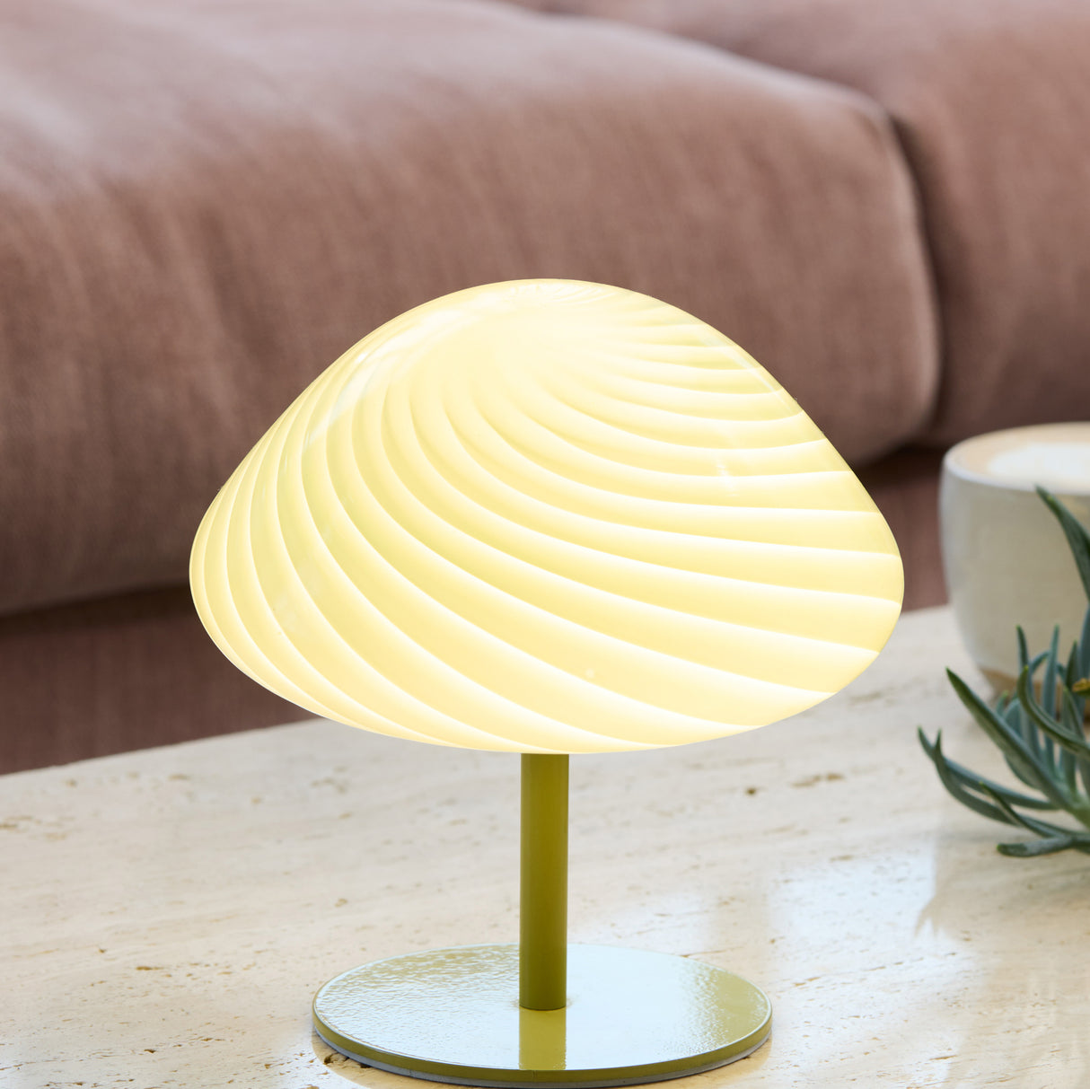 Halo Design Candy Mini Mush Table Lamp Olive Glass