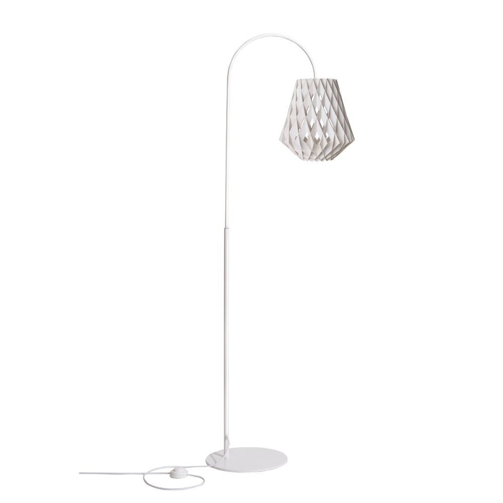 Pilke Signature 28 Arc Floor Lamp White
