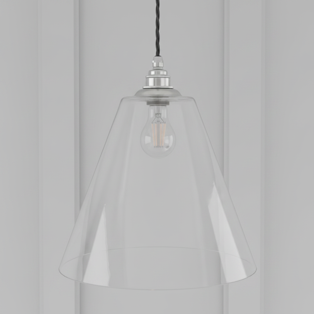 amos-lighting-Soho-Lighting-Forster-Clear-Cone-Glass-Pendant-Light-Nickel-Black-Twisted-Cable-Grey-Panel