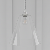 amos-lighting-Soho-Lighting-Forster-Clear-Cone-Glass-Pendant-Light-Nickel-Black-Twisted-Cable-Grey-Panel