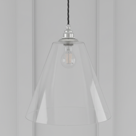 amos-lighting-Soho-Lighting-Forster-Clear-Cone-Glass-Pendant-Light-Nickel-Black-Twisted-Cable-Grey-Panel