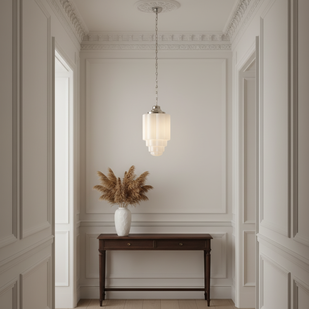 amos-lighting-Soho-Lighting-Glasshouse-Nickel-Opal-Art-Deco-Pendant-Light-Grand-Hallway