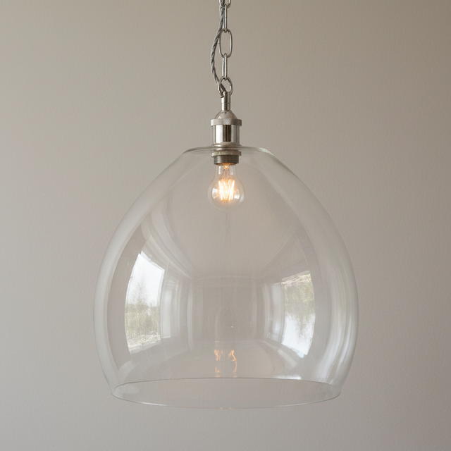 amos-lighting-Soho-Lighting-Harington-Clear-Dome-Glass-Pendant-Light-Nickel-Chain-Grey-Twisted-Cable-Closeup