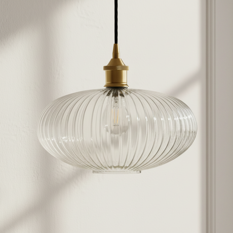amos-lighting-Soho-Lighting-Henley-Ellipse-Ribbed-Clear-Glass-Pendant-Light-Antique-Brass-Black-Twisted-Cable-Grey-Panel