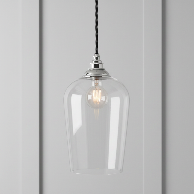 amos-lighting-Soho-Lighting-Milton-Clear-Glass-Pendant-Light-Nickel-Black-Twisted-Cable-Grey-Panel