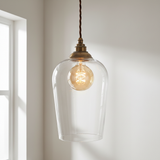 amos-lighting-Soho-Lighting-Milton-Clear-Glass-Pendant-Light-Old-English-Bronze-Brown-Twisted-Cable-Grey-Panel