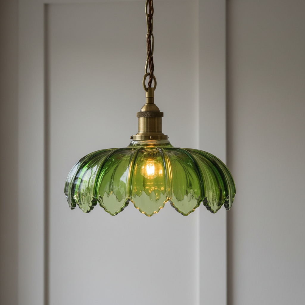 amos-lighting-Soho-Lighting-Organic-Flora-Green-Glass-Pendant-Light-Antique-Brass-Brown-Twisted-Cable-Grey-Panel