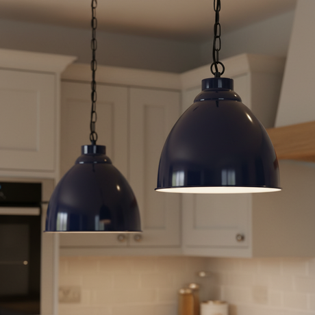 amos-lighting-Soho-Lighting-Oxford-Vintage-Pendant-Light-Squid-Ink-Blue-Kitchen-Pair