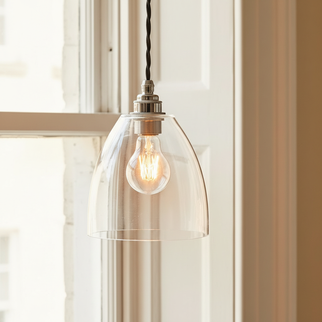 amos-lighting-Soho-Lighting-Potter-Clear-Glass-Pendant-Light-Nickel-Black-Twisted-Cable-Window-Closeup