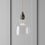 amos-lighting-Soho-Lighting-Potter-Clear-Glass-Pendant-Light-Old-English-Bronze-Linen-Twisted-Cable-Grey-Panel