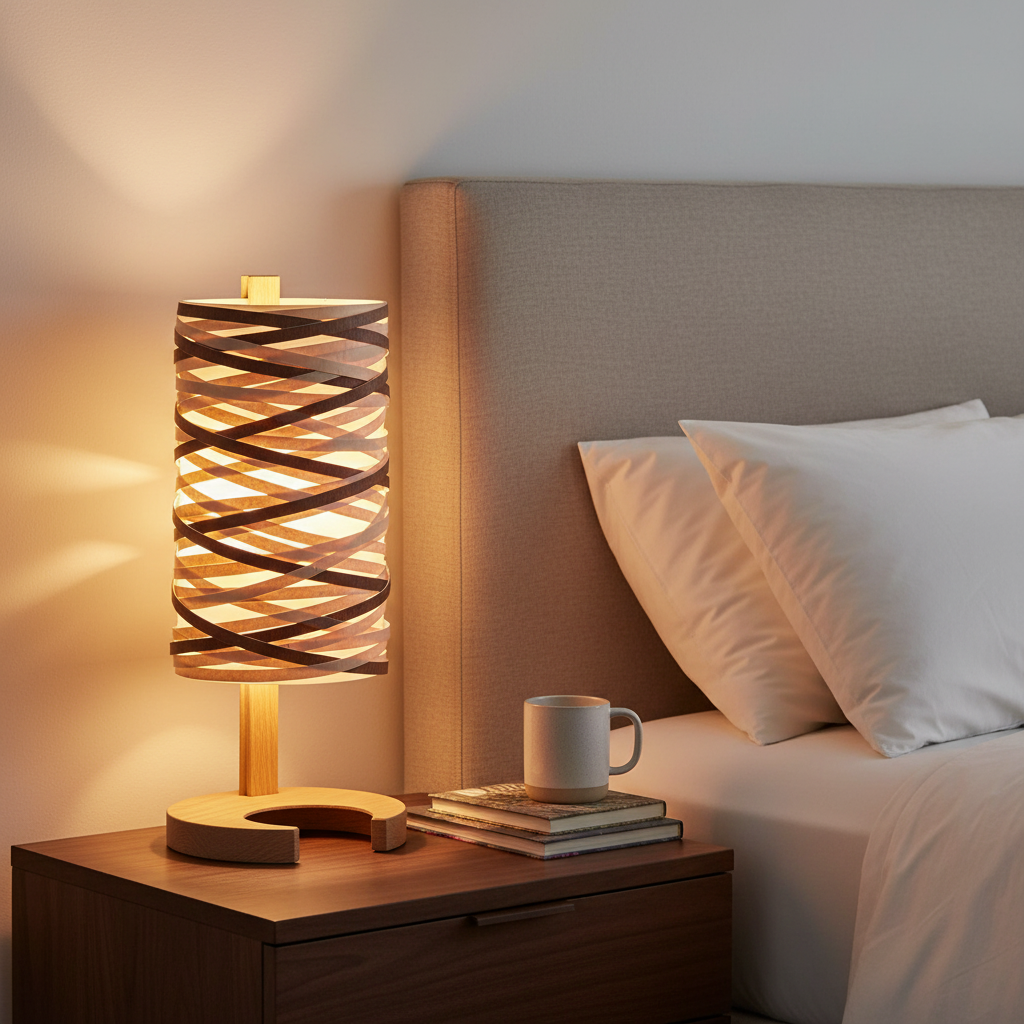 amos-lighting-Stuart-Lamble-Convolution-Table-Lamp-Birch-Veneer-Bedroom-Oatmeal-Linen-Walnut-Bedside